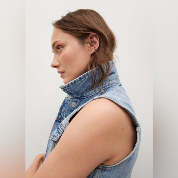 Mango Denim vest with pockets - Picture 5 of 9